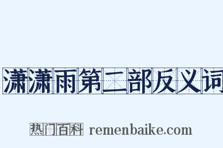 潇潇雨第二部反义词是什么意思的图片